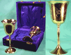 Brass Chalices in Velvet Box - Set of 2 - 6" Brass Chalices in Velvet Box - Set of 2 - 6"