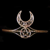 Bronze Circlet - Crescent Moon with Pentacle Bronze Circlet - Crescent Moon with Pentacle