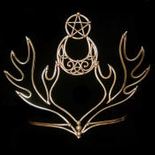 Bronze Circlet - Horned Moon with Pentacle Bronze Circlet - Horned Moon with Pentacle