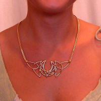 Bronze Crescent Moon & Triquetra Necklace Bronze Crescent Moon & Triquetra Necklace